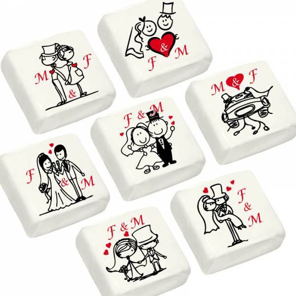 Marshmallow con le iniziali degli sposi - Fuori catalogo