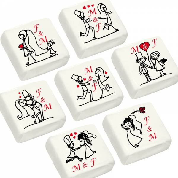 Marshmallow con le iniziali degli sposi cm 4,5x4,5 - Fuori catalogo