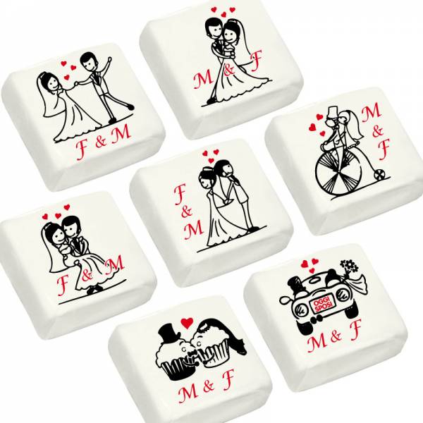 Marshmallow con le iniziali degli sposi cm 4,5x4,5 - Fuori catalogo