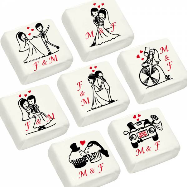 Marshmallow con le iniziali degli sposi - Fuori catalogo