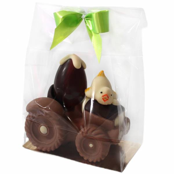 Trattore con ovetto e pulcino di cioccolato - Uova di Pasqua