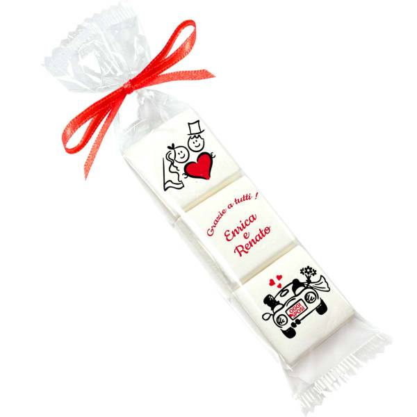 Bomboniera marshmallow personalizzata per gli sposi - Amore, Matrimonio, Anniversario, S. Valentino