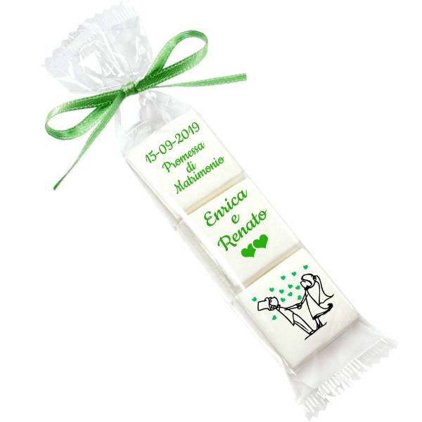 Bomboniera marshmallow Promessa di matrimonio personalizzata - Fuori catalogo