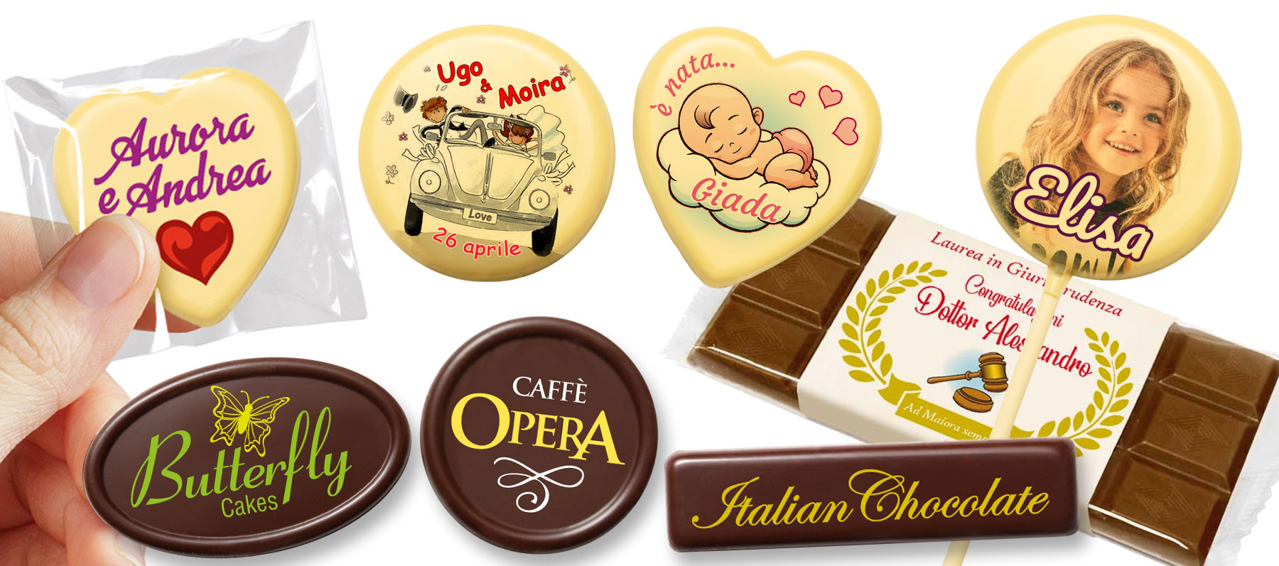 Cioccolato personalizzato e Cioccolatini con stampa del tuo logo