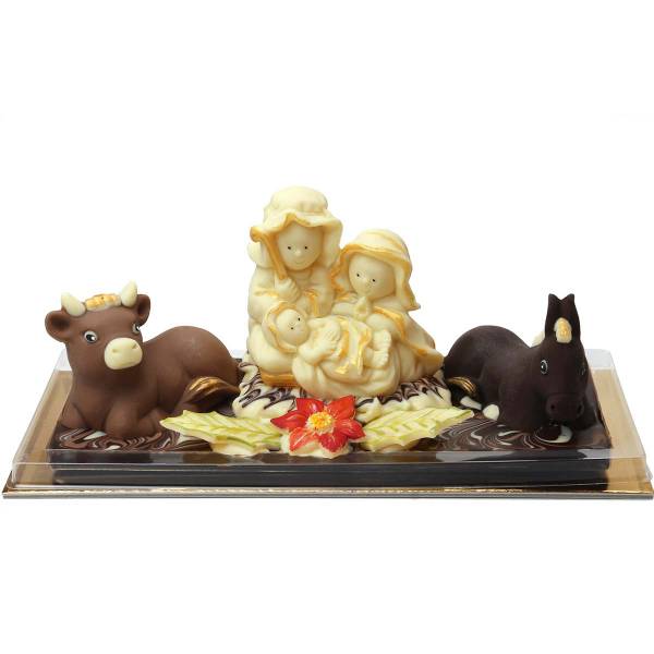 Composizioni natalizie di cioccolato in vassoio - Cioccolato di Natale