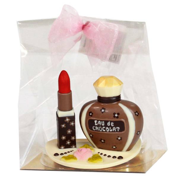 Composizione Rossetto e Profumo di cioccolato - Festa della Mamma e della Donna