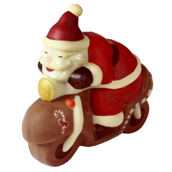 Babbo Natale di cioccolato in moto - Cioccolato di Natale