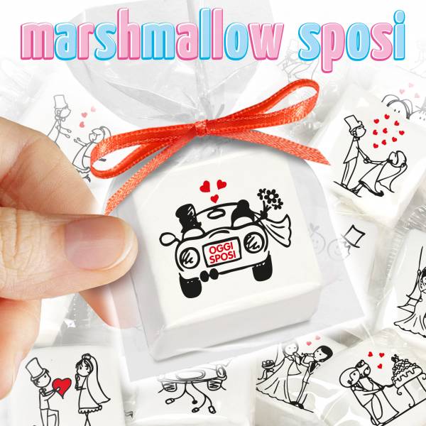 Marshmallow con scenette Matrimonio cm 4,5x4,5 - Fuori catalogo