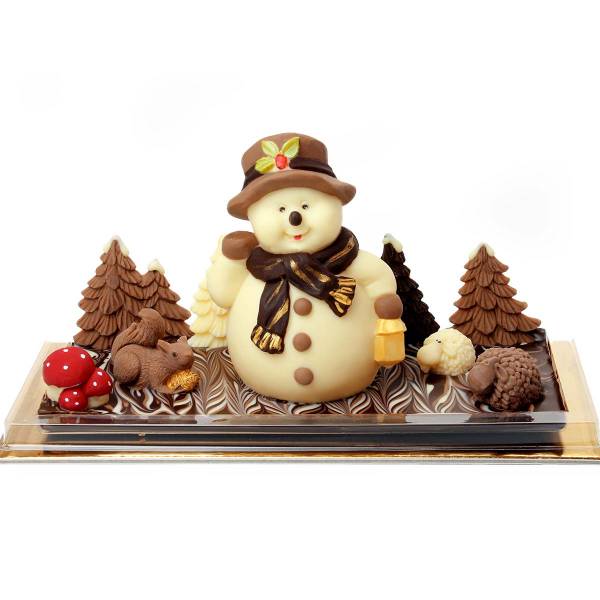 Composizioni natalizie di cioccolato in vassoio - Cioccolato di Natale