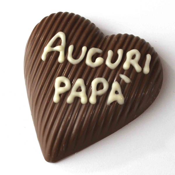 Cuore di cioccolato con righe e frasi - Amore, Matrimonio, Anniversario, S. Valentino - Festa della Mamma e della Donna - Festa del Papà